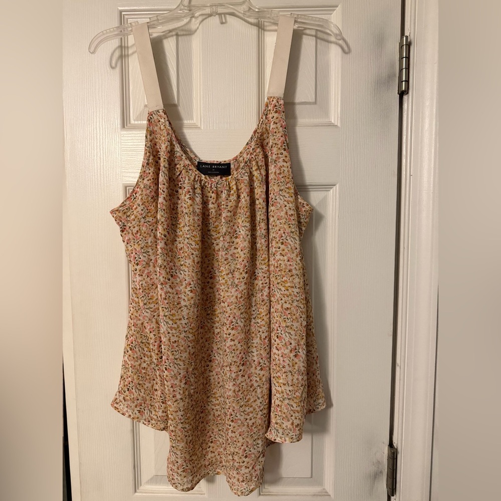 Floral Print Sleeveless Tank Top - Cream/Multi